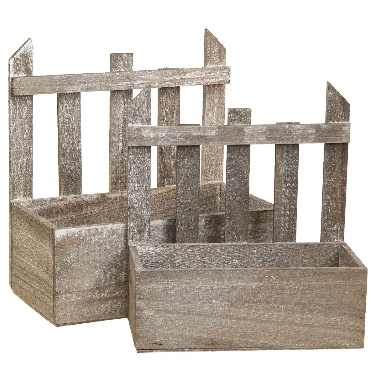 VIANA Pflanzkasten Holz Vintage 2er Set Mini Blumenkorb Tischdeko