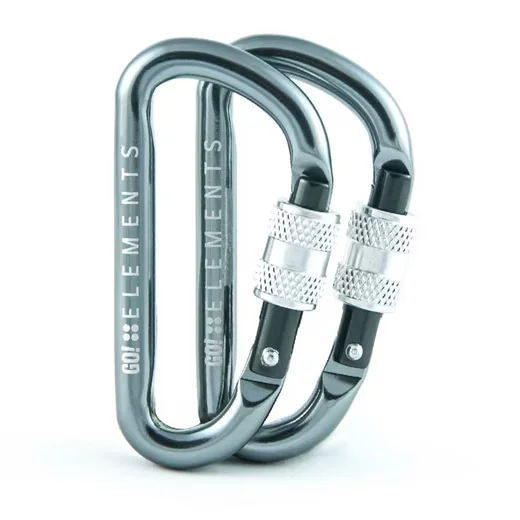 GO ELEMENTS Micro 6 Karabiner 2 Stück mit Schraubverschluss EDC