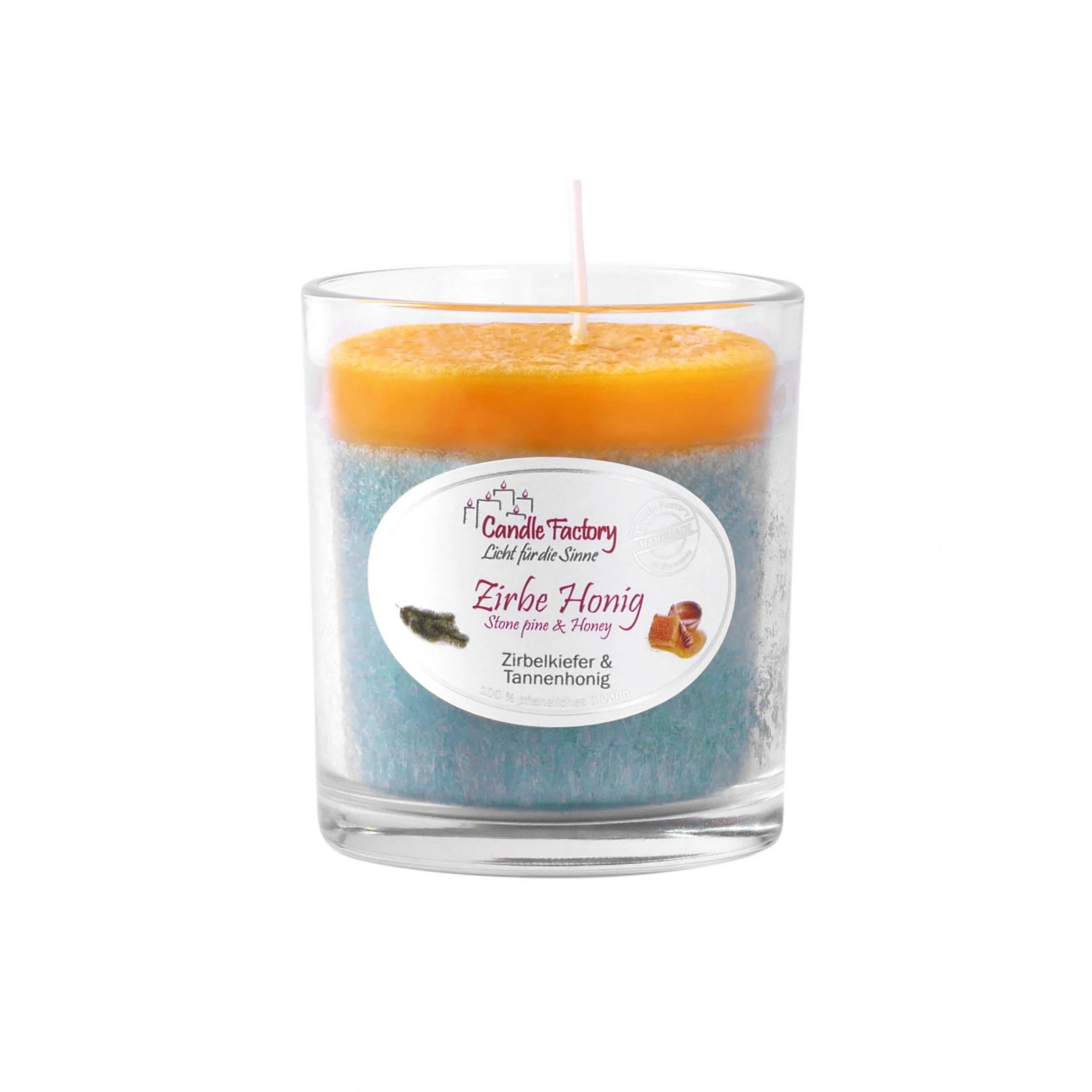 Candle Factory Duftkerze Party Light Honig Zirbe Aromakerze im Glas