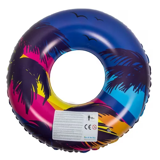 OUT OF THE BLUE Schwimmring 90 cm Retro Palme aufblasbar Pool