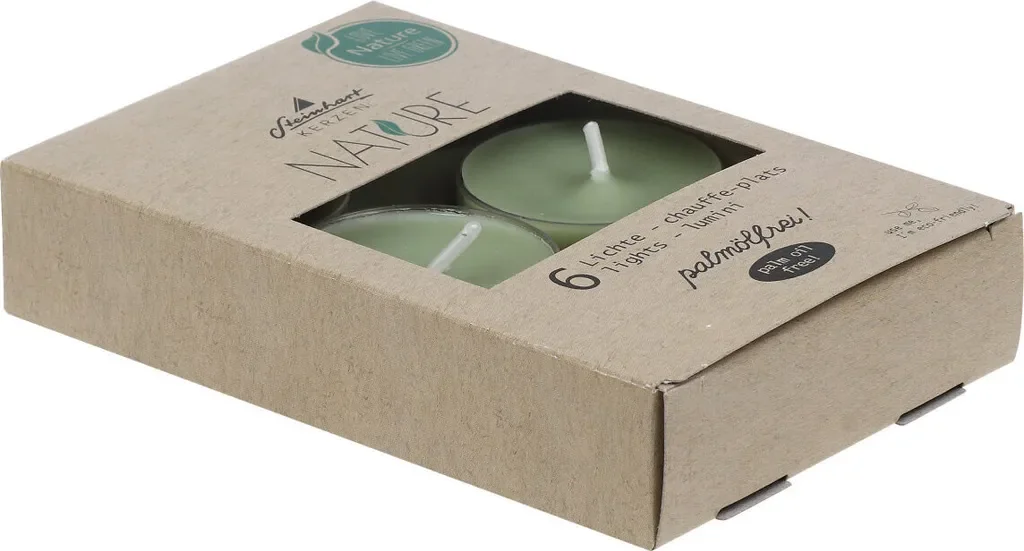 Nature Duftteelichter Salbei 6er Pack aus Naturrohstoffen palmölfrei
