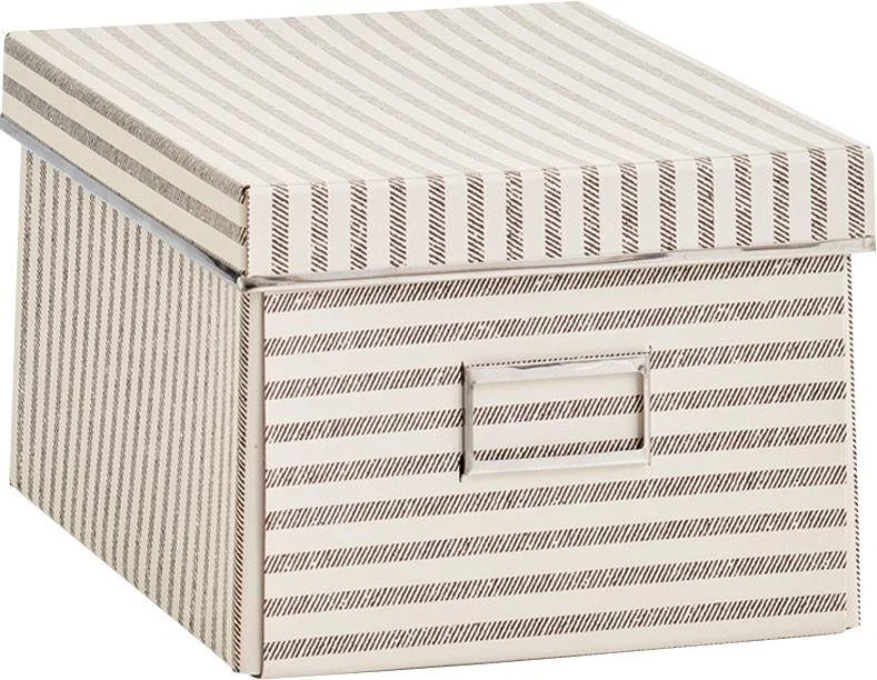 ZELLER PRESENT Aufbewahrungsbox Stripes aus Pappe beige Organizer