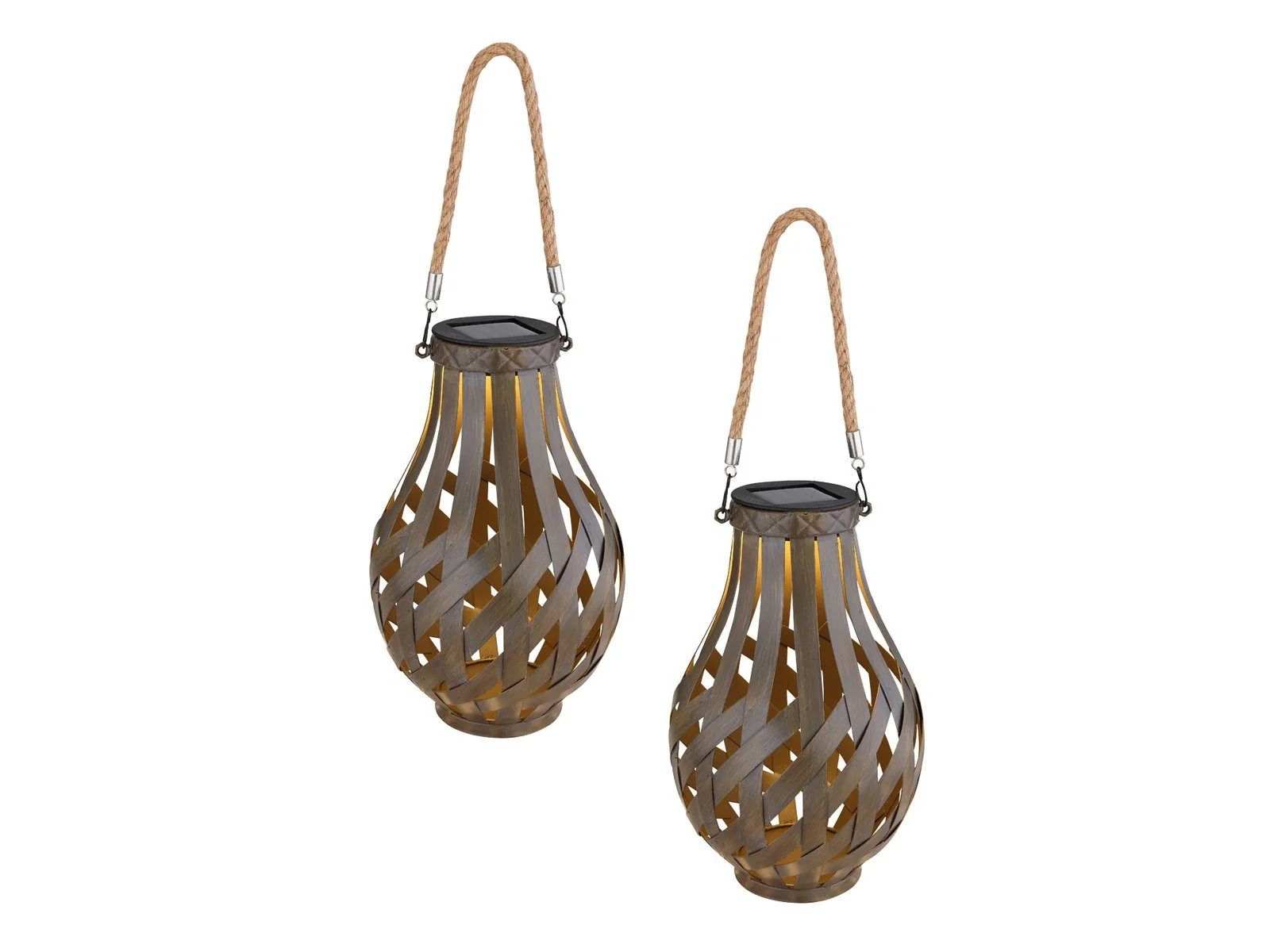 GLOBO LIGHTING Solarleuchte LED warmweiß 2er Set Hängeleuchte