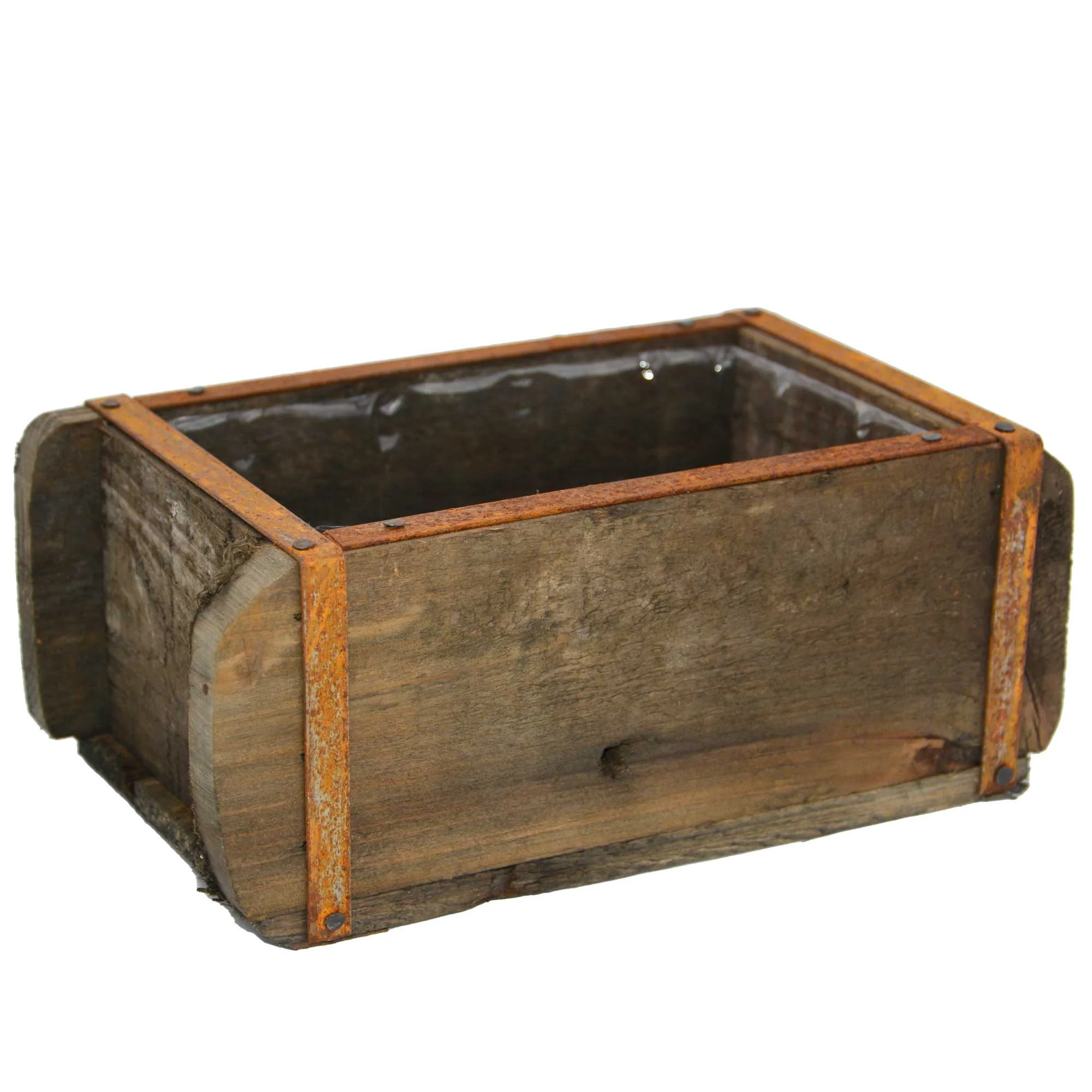 UNUS GARDEN Dekokiste Pflanztopf Holz Ziegelform Natur Gartendeko