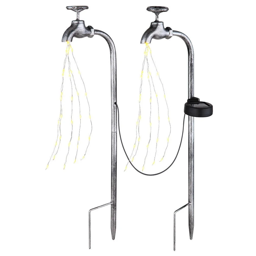 GLOBO LIGHTING Solar LED Wasserhahn Deko warmweiß für Garten außen
