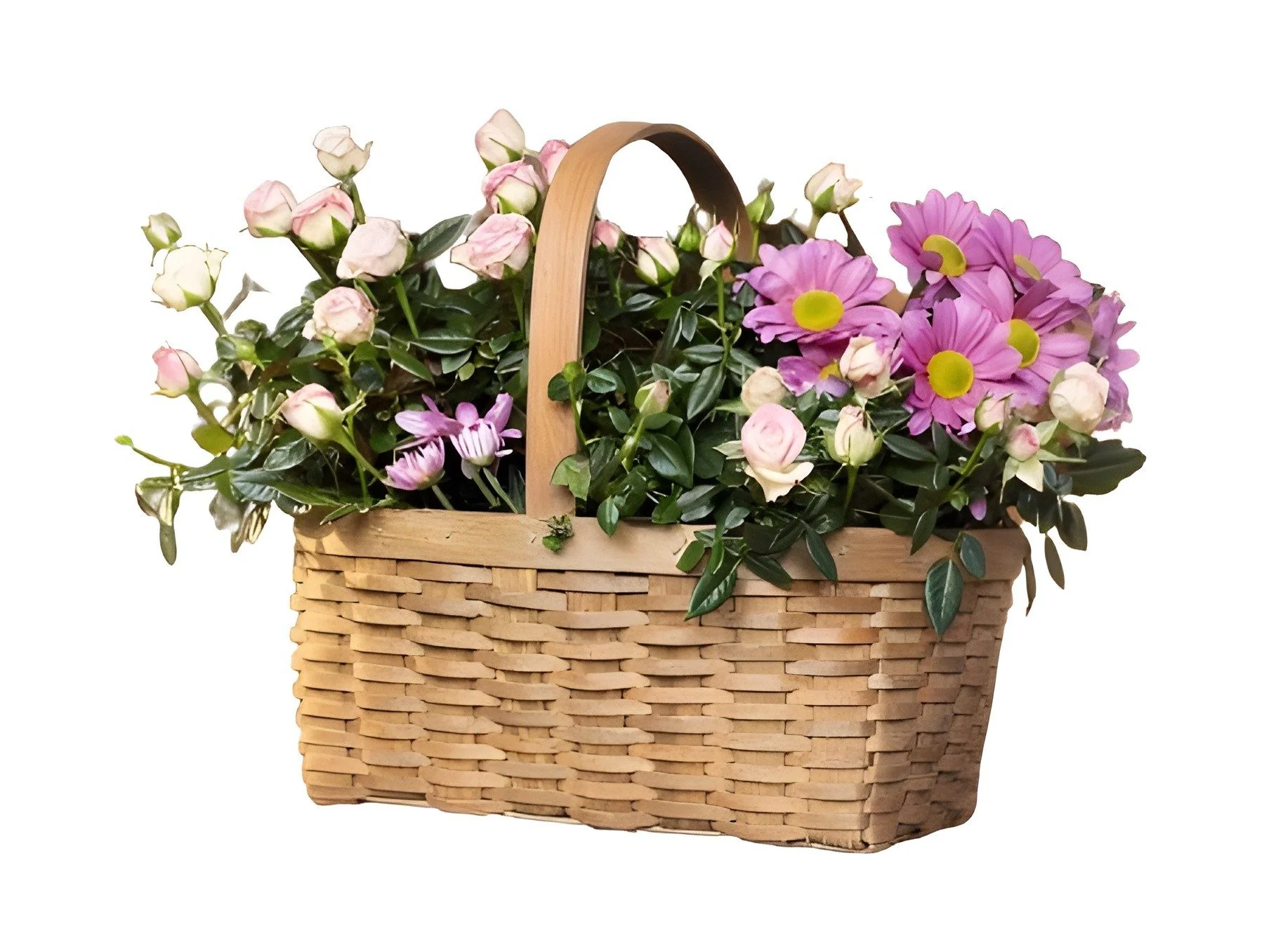 DEKOLEIDENSCHAFT Pflanzkorb Holzspan 29 cm Bügelkorb Blumenkorb innen