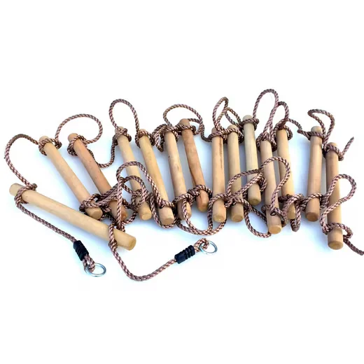 LOGGYLAND Strickleiter 4,90 m 14 Sprossen mit Metallringen Spielturm